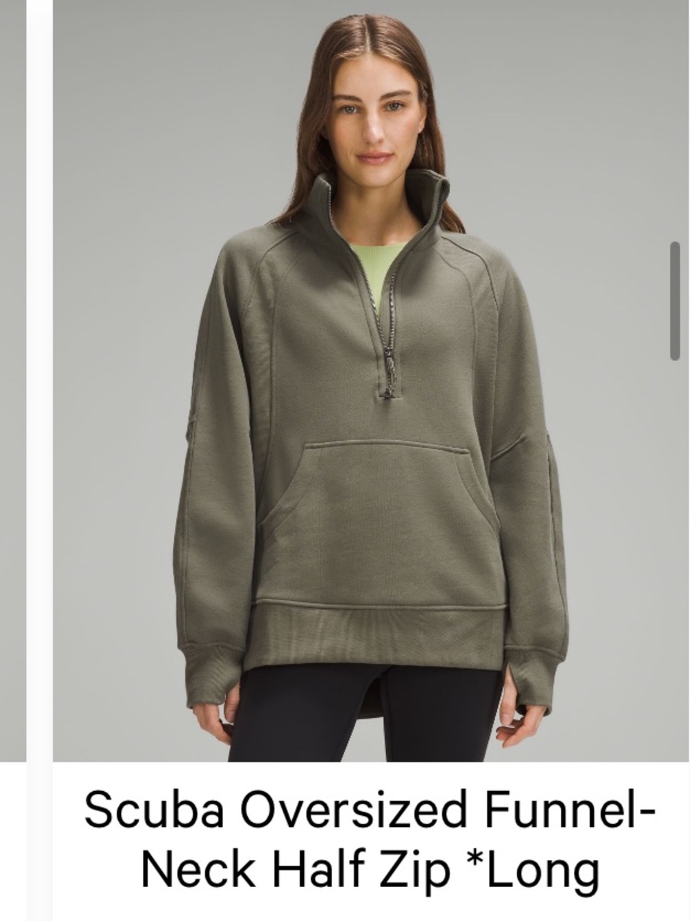 lululemon athletica Scuba Oversized Funnel-Neck 1/2 Zip Long